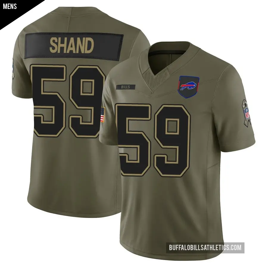 Men's Buffalo Bills ＃59 Paris Shand Olive Limited 2025 Salute to Service Jersey