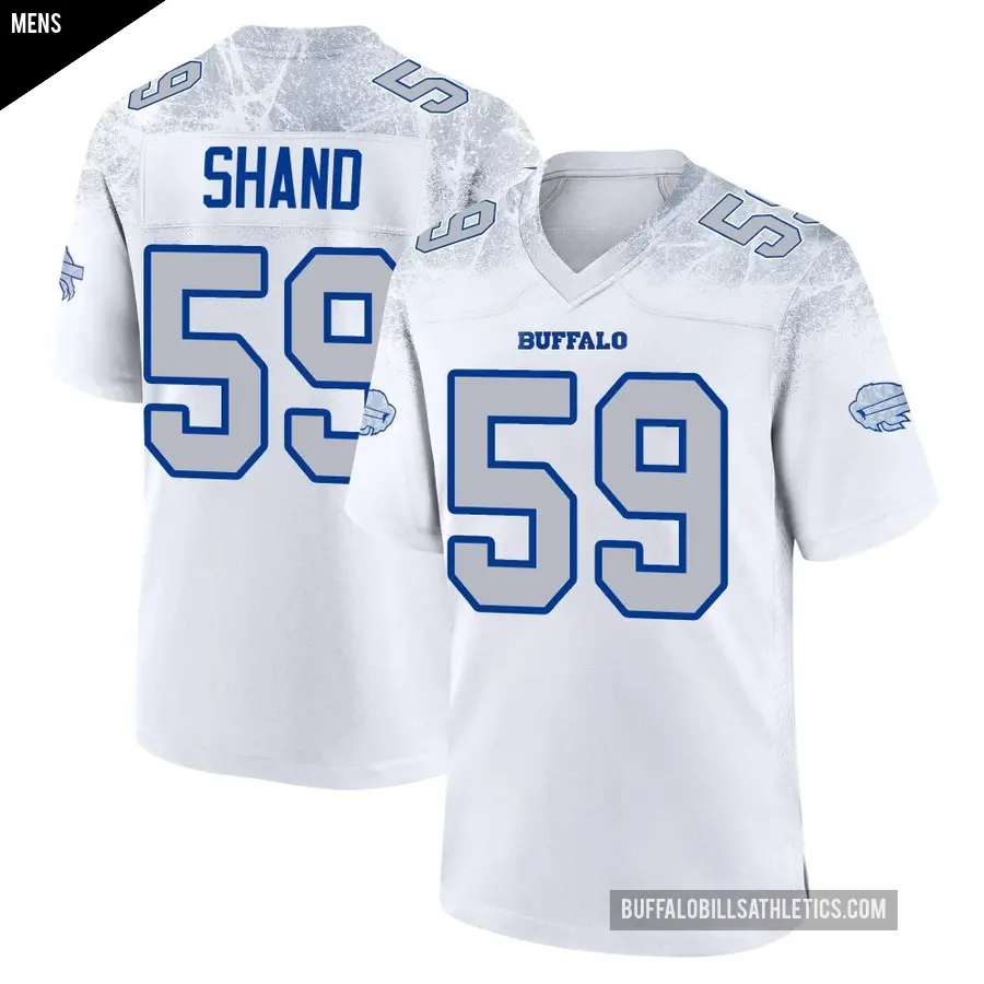 Men's Buffalo Bills ＃59 Paris Shand White Game 2025 Rivalries Collection Jersey