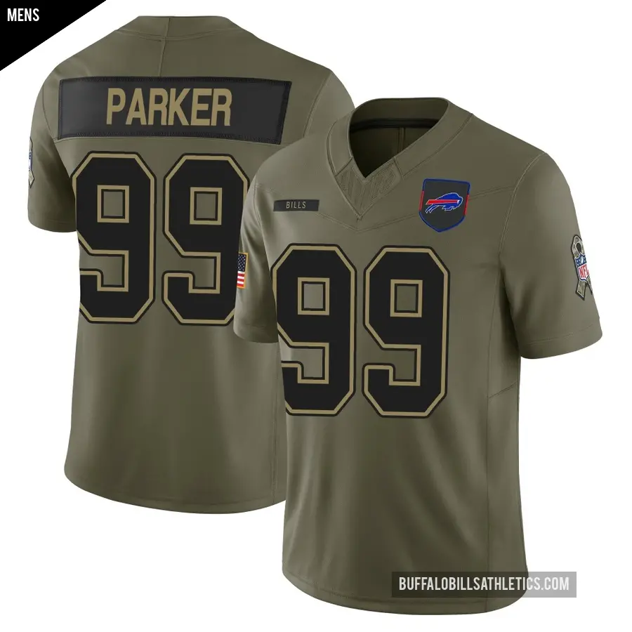 Men's Buffalo Bills ＃99 T.J. Parker Olive Limited 2025 Salute to Service Jersey