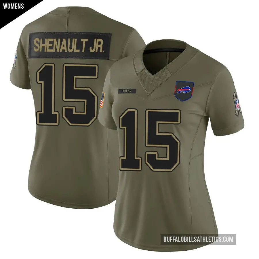 Women's Buffalo Bills ＃15 Laviska Shenault Jr. Olive Limited 2025 Salute to Service Jersey