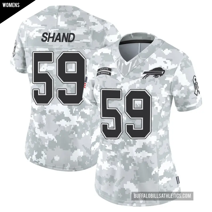 Women's Buffalo Bills ＃59 Paris Shand Arctic Camo Limited 2024 Salute to Service Jersey
