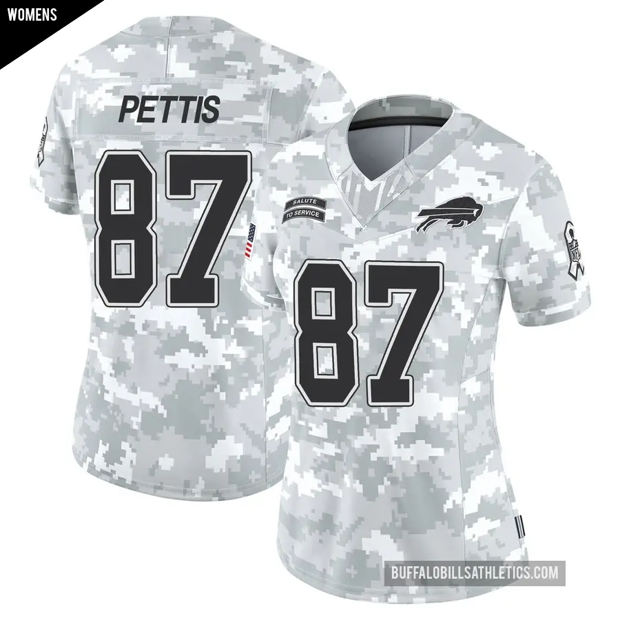 Women's Buffalo Bills ＃87 Dante Pettis Arctic Camo Limited 2024 Salute to Service Jersey