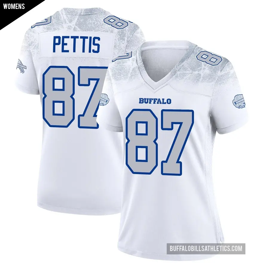 Women's Buffalo Bills ＃87 Dante Pettis White Game 2025 Rivalries Collection Jersey