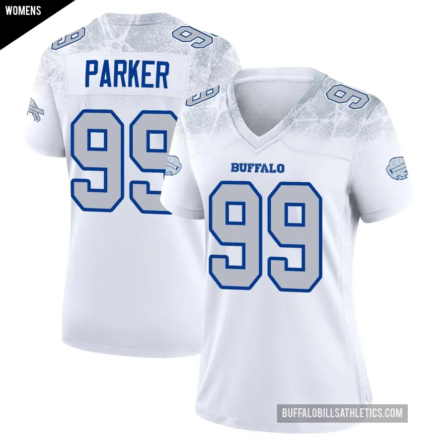 Women's Buffalo Bills ＃99 T.J. Parker White Game 2025 Rivalries Collection Jersey