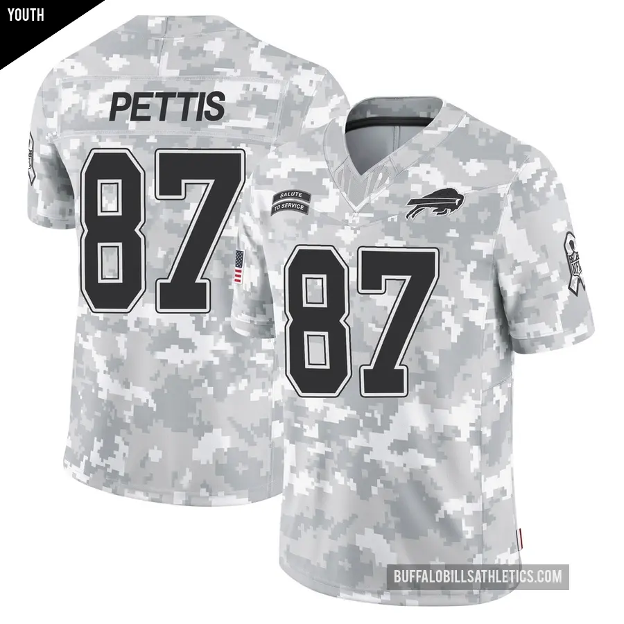 Youth Buffalo Bills ＃87 Dante Pettis Arctic Camo Limited 2024 Salute to Service Jersey